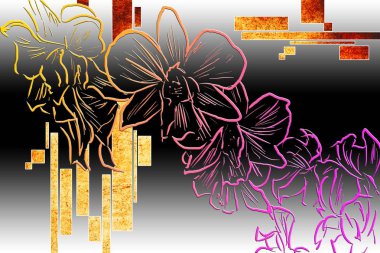 Sanat illüstrasyonu çiçekli klasik arkaplan