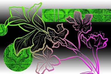 Sanat illüstrasyonu çiçekli klasik arkaplan