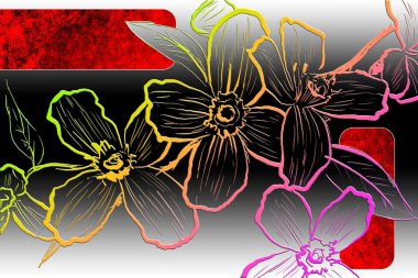 Sanat illüstrasyonu çiçekli klasik arkaplan