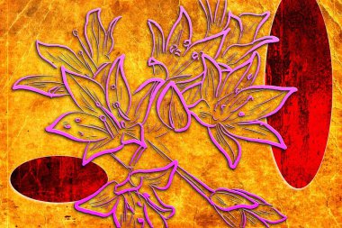 Sanat illüstrasyonu çiçekli klasik arkaplan