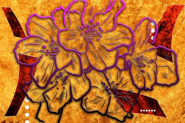 Sanat illüstrasyonu çiçekli klasik arkaplan