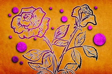 Sanat illüstrasyonu çiçekli klasik arkaplan