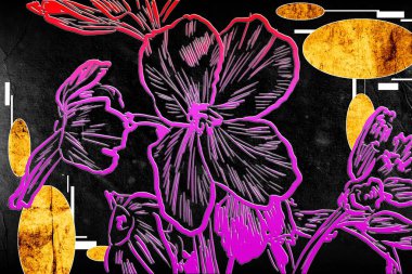 Sanat illüstrasyonu çiçekli klasik arkaplan