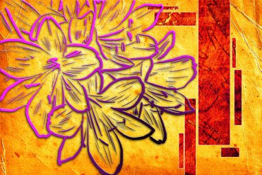 Sanat illüstrasyonu çiçekli klasik arkaplan