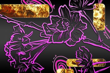 Sanat illüstrasyonu çiçekli klasik arkaplan