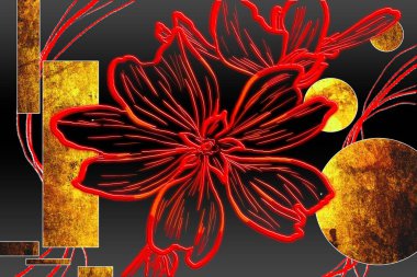 Sanat illüstrasyonu çiçekli klasik arkaplan