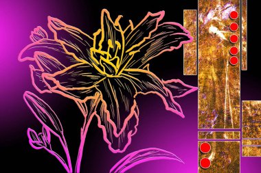 Sanat illüstrasyonu çiçekli klasik arkaplan