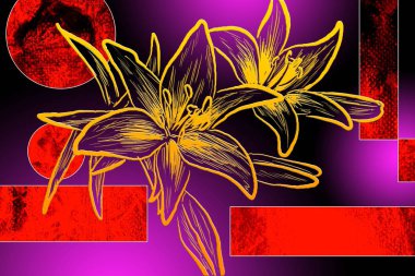 Sanat illüstrasyonu çiçekli klasik arkaplan