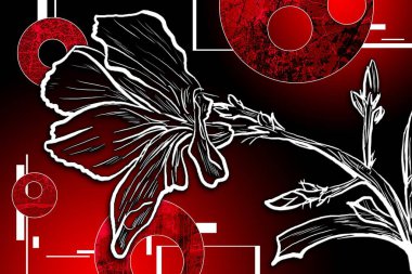 Sanat illüstrasyonu çiçekli klasik arkaplan