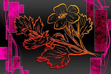 Sanat illüstrasyonu çiçekli klasik arkaplan