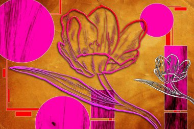 Sanat illüstrasyonu çiçekli klasik arkaplan