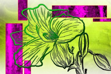 Sanat illüstrasyonu çiçekli klasik arkaplan