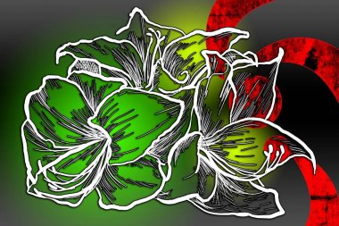 Sanat illüstrasyonu çiçekli klasik arkaplan