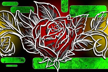 Sanat illüstrasyonu çiçekli klasik arkaplan