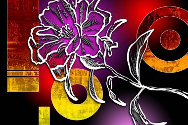 Sanat illüstrasyonu çiçekli klasik arkaplan