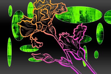 Sanat illüstrasyonu çiçekli klasik arkaplan