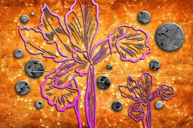 Sanat illüstrasyonu çiçekli klasik arkaplan