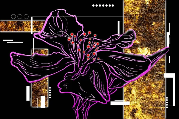 Sanat illüstrasyonu çiçekli klasik arkaplan