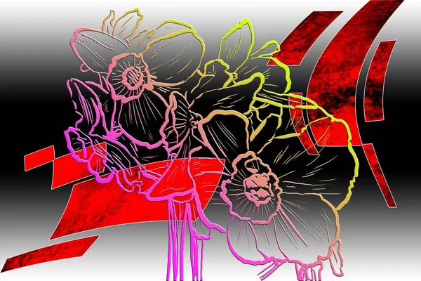 Вінтажний фон з квіткою ілюстрацій мистецтва — стокове фото