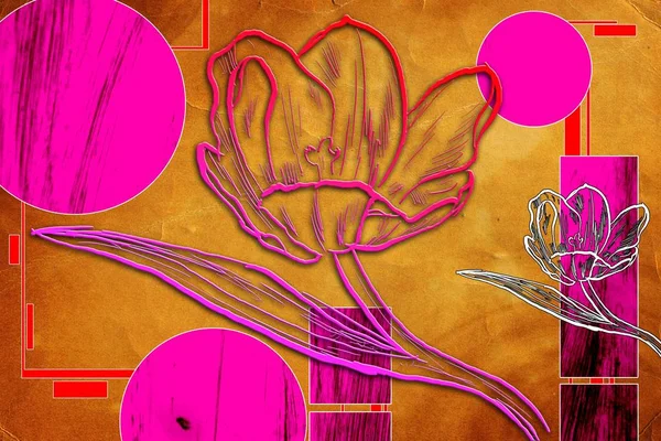 Sanat illüstrasyonu çiçekli klasik arkaplan