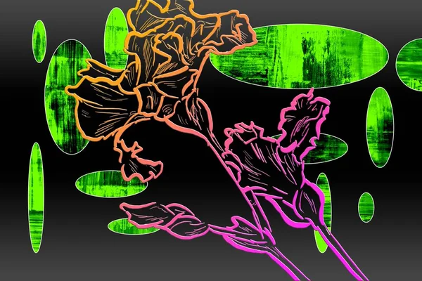 Sanat illüstrasyonu çiçekli klasik arkaplan