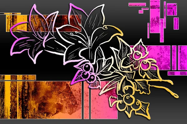 Sanat illüstrasyonu çiçekli klasik arkaplan