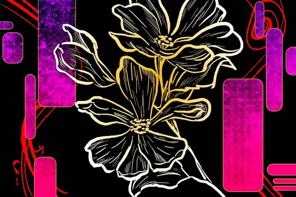 Sanat illüstrasyonu çiçekli klasik arkaplan