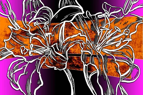 Sanat illüstrasyonu çiçekli klasik arkaplan