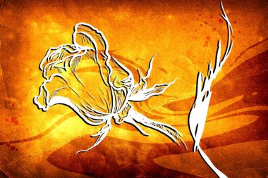 Sanat illüstrasyonu çiçekli klasik arkaplan