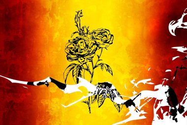 Sanat illüstrasyonu çiçekli klasik arkaplan