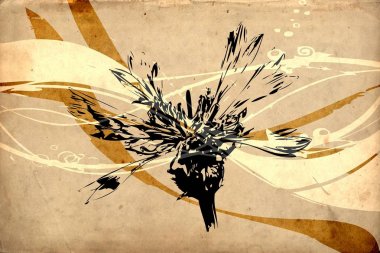 Sanat illüstrasyonu çiçekli klasik arkaplan