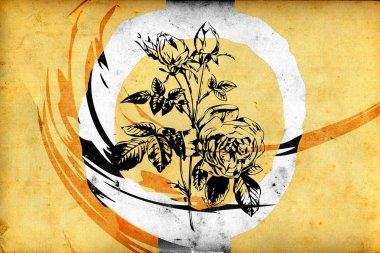 Sanat illüstrasyonu çiçekli klasik arkaplan