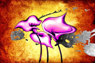 Sanat illüstrasyonu çiçekli klasik arkaplan