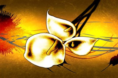 Sanat illüstrasyonu çiçekli klasik arkaplan