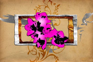 Sanat illüstrasyonu çiçekli klasik arkaplan