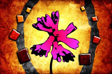 Sanat illüstrasyonu çiçekli klasik arkaplan