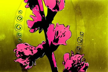 Sanat illüstrasyonu çiçekli klasik arkaplan