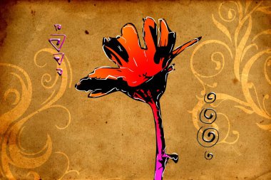 Sanat illüstrasyonu çiçekli klasik arkaplan