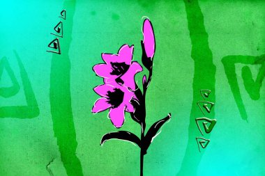 Sanat illüstrasyonu çiçekli klasik arkaplan