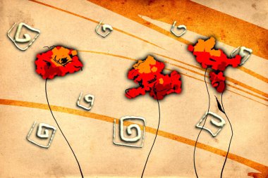 Sanat illüstrasyonu çiçekli klasik arkaplan