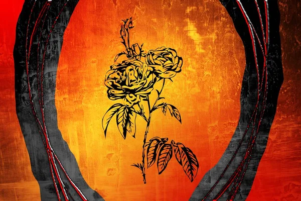 Sanat illüstrasyonu çiçekli klasik arkaplan