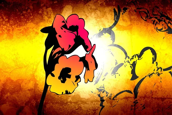 Sanat illüstrasyonu çiçekli klasik arkaplan