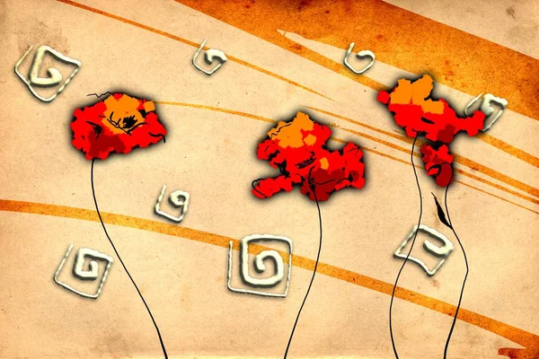 Sanat illüstrasyonu çiçekli klasik arkaplan