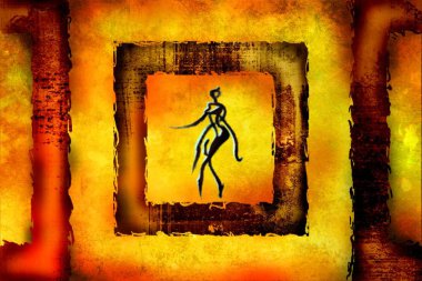 Afrikalı etnik retro-klasik illüstrasyon