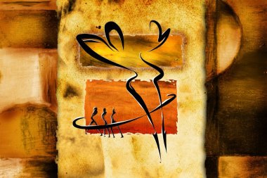 Afrikalı etnik retro-klasik illüstrasyon