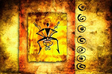 Afrikalı etnik retro-klasik illüstrasyon