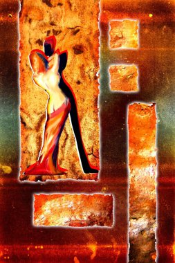 Afrikalı etnik retro-klasik illüstrasyon