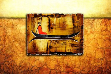 Afrikalı etnik retro-klasik illüstrasyon