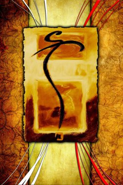 Afrikalı etnik retro-klasik illüstrasyon