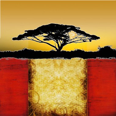 Afrikalı etnik retro-klasik illüstrasyon